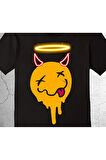 Smile Devil Gülen Şeytan Emoji Tişört Çocuk T-shirt