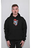 Kedi Cat Hip Hop Cat Retro Sweatshirt Unisex Kapüşonlu Hoodie