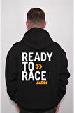 Ktm Race To Ready Motorsiklet Süpermotor Logo2 Ön Sweatshirt Unisex Kapüşonlu Hoodie