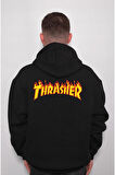 Trasher Magazine Logo Alev Sweatshirt Unisex Kapüşonlu Hoodie