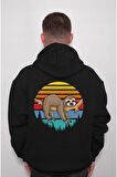 Rakun Uykucu Rackun Retro Sweatshirt Unisex Kapüşonlu Hoodie
