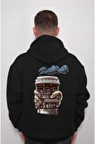 Coffee Bisiklet Kahve Duman Barista Vintage Sweatshirt Unisex Kapüşonlu Hoodie