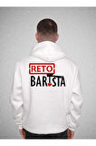 Retro Barista Kahve Coffe Art Barmen Sweatshirt Unisex Kapüşonlu Hoodie