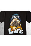 Pug Life Köpek Gangsta Dog Rıfkı Pug Tişört Çocuk T-shirt