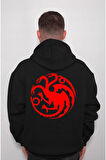 Targaryen Game Of Thrones Fıre And Blood House Sweatshirt Unisex Kapüşonlu Hoodie