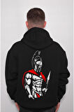 Spartan Moaon Aabe Spartalı Kask Mızrak Sweatshirt Unisex Kapüşonlu Hoodie