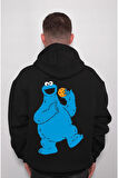 Susam Sokağı Sesame Street Kurabiye Canavarı Sweatshirt Unisex Kapüşonlu Hoodie