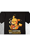 Pokemon Pikachu Pikaçu No Coffee No Workee Tişört Çocuk T-shirt