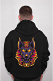 Anubis Mısır Egypt Piramit Firavun Köpek Sweatshirt Unisex Kapüşonlu Hoodie