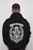 Harley Davidson Motorcycle Orange Bar Sweatshirt Unisex Kapüşonlu Hoodie