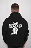 Broken Bear Hearts Kırık Kalpli Ayı Sweatshirt Unisex Kapüşonlu Hoodie