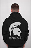 Moaon Aabe 300 Spartalı Kask Savaşçı Sweatshirt Unisex Kapüşonlu Hoodie