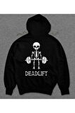 Deadlift GYM Fitness Skull Kuru Kafa Sweatshirt Unisex Kapüşonlu Hoodie