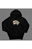 Poker Blackjack 21 İskambil Kağıdı Sweatshirt Unisex Kapüşonlu Hoodie