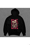 Skull Kuru Kafa Love Sevgi Sweatshirt Unisex Kapüşonlu Hoodie