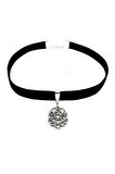Siyah Kadife Kadın Aşk Düğümü Kazaziye Choker Tasma Kolye