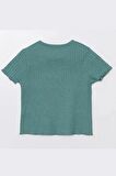 Kız Çocuk Kaşkorse Tshirt Yeşil - Font