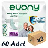 Evony Bel Bantlı Yetişkin Hasta Bezi XLarge 30'lu 2 Paket 60 Adet