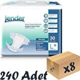 Jender Tekstil Yüzeyli Bel Bantlı Yetişkin Hasta Bezi Large 30'lu 8 Paket 240 Adet