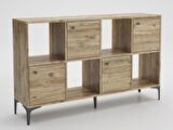 Wood'n Love Satürn 4 Kapaklı Metal Ayaklı Çok Amaçlı Dolap Konsol - Atlantik Çam / Siyah