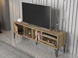 Wood'n Love Cercei 160 Cm Metal Ayaklı Tv Ünitesi - Atlantik Çam / Siyah