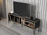Wood'n Love Cercei 160 Cm Metal Ayaklı Tv Ünitesi - Atlantik Çam - Siyah / Siyah