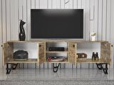 Wood'n Love Sofia 180 Cm Metal Ayaklı Tv Ünitesi - Atlantik Çam / Siyah
