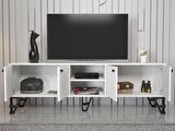 Wood'n Love Sofia 180 Cm Metal Ayaklı Tv Ünitesi - Beyaz / Siyah