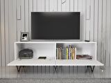 Wood'n Love Emir 150 Cm Metal Ayaklı Tv Ünitesi - Beyaz / Siyah