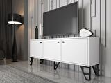 Wood'n Love Bello 160 Cm Metal Ayaklı Tv Ünitesi - Konsol - Beyaz / Siyah