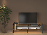 Luce Plus Eko Led Işıklı Dolaplı Metal Ayaklı Minifiksli Tv Ünitesi - Tv Sehpası 160 Cm 