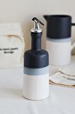 Naturel Stone Seramik Zeytinyağ Ve Sıvıyağ Şişesi 500 Ml Yağdanlık Antrasit