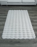 Beyaz Modern Kabartmalı Salon Halısı Polyester Dokuma Koridor