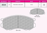 Beşer 3634 Ön Fren Balatası Toyota Modell F 80-90 Lite Ace 75-90 Master 85-92 0446528010