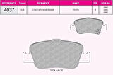 Beşer 4037 Fren Balatası Arka Toyota Auris 1.4 D4D 1.6 07-Corolla 1.4 D4D 1.6 07-12 İkaz Kablolu 0446602170