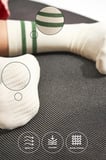 Bambu Kadın Bej Kaydırmaz Taban Silikon Baskı Yoga Fitness Pilates Bale Dans Tenis Çorabı 3'lü