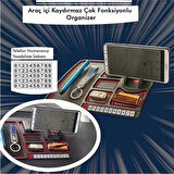 Kaydırmaz Çok Fonksiyonlu Araç İçi Telefon Tutucu - Numaratörlü, 24x18 cm, Pratik ve Güvenli