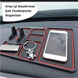 Kaydırmaz Çok Fonksiyonlu Araç İçi Telefon Tutucu - Numaratörlü, 24x18 cm, Pratik ve Güvenli