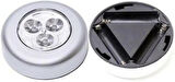 Busstier Kablosuz Yapışkanlı Dokunmatik LED Lamba - 3 Ledli Dolap, Gece ve Kamp Lambası