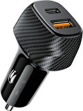Busstier 38W PD & QC 3.0 Hızlı Şarj USB-C & USB-A Çift Çıkışlı Araç Şarj Adaptörü