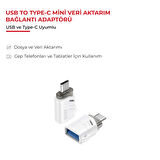 Busstier USB-A to Type-C Mini OTG Adaptör - Yüksek Hızlı Veri Aktarımı, USB 3.0, Tak ve Çalıştır