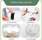 Şarjlı Mini Doğrayıcı 300ml - 3 Bıçaklı Kablosuz Rondo, USB Şarjlı Mutfak Robotu Pratik Kullanım