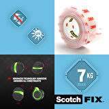 3m Scotch-Fıx 4910C Çift Taraflı Şeffaf Montaj Bantı 19mm x 1,5mt