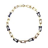 Altın Kaplama Sarı & Mavi Renk Zincir & Tiffany Kadın Kolye