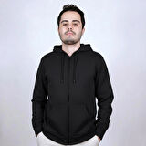 Kapüşonlu Sweatshirt Sade, Şık ve Konforlu, Tam Fermuarlı, Çift Cepli ! Her Tarza Uygun