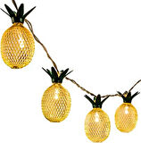 10 lu Metal Ananas Şerit LED Işık 1 Mt Pilli  Ağaç ve Ev Süsleme Ledi