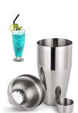 500 ml Shaker Kokteyl Hazırlama Kabı Bardağı Kokteyl Karıştırıcı Komple Çelik 