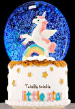 Little Star Unicorn Kar Küresi Orta Boy Işıklı Müzikli 12cm Özel Hediyelik