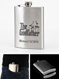 Kişiye Özel God Father 9 Oz  Çelik Cep Matarası 266 Ml içki Alkol Matarası Babaya Hediye