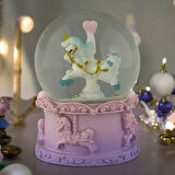 Mor Unicorn Tasarımlı Kar Küresi Işıklı Orta Boy 9 cm